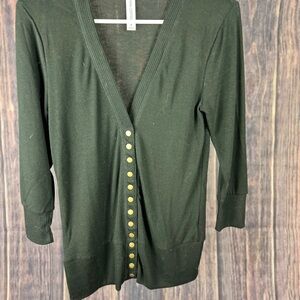 Zenana Outfitters Black Cardigan Sweater V-Neck Long Sleeves